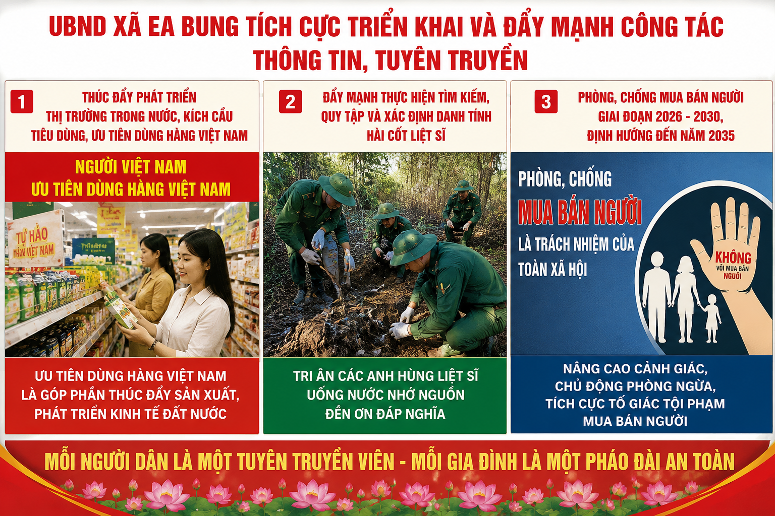 UBND xã Ea Bung tăng cường tuyên truyền thực hiện các nhiệm vụ trọng tâm theo chỉ đạo của UBND tỉnh Đắk Lắk